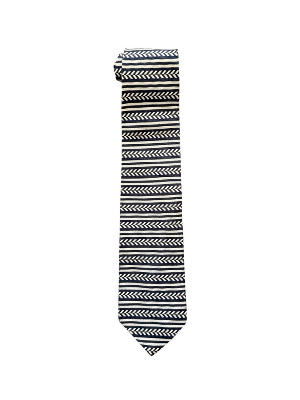Valentino Black And Tan Stripe Geometric Designer Silk Tie 58” Made in Italy